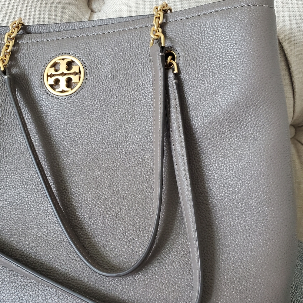 Sold!!Tory Burch grey leather tote bag - Picture 3 of 13